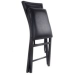 Modern Black Metal Folding Dining Chairs with PU Cushion (Set of 2) 8 Modern Black Metal Folding Dining Chairs with PU Cushion (Set of 2)
