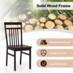 Modern Farmhouse Dark Wood High Back Dining Chairs (Set of 2)