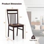 Modern Farmhouse Dark Wood High Back Dining Chairs (Set of 2)