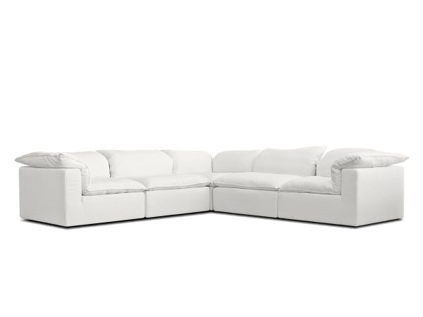 STRATO Sea Shell Fabric 5 Piece Sectional