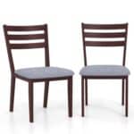 Modern Farmhouse Wood Dining Chair with Padded Seat (Set of 2)