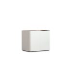 SUMU Cream Leather 2-Drawer Soft-Closing Side Table