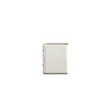 SUMU Cream Leather 2-Drawer Soft-Closing Side Table