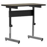 Adjustable Height Sit-Stand Writing Desk with Walnut Wood Finish 4 Adjustable Height Sit-Stand Writing Desk with Walnut Wood Finish