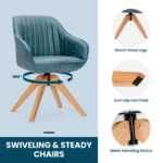 Modern Swivel Accent Chairs with Beech Wood Legs (Set of 2)