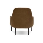 SWOON Brown Leather Lounge Chair Black Steel Legs