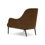 SWOON Brown Leather Lounge Chair Black Steel Legs