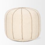 Sachi Beige w/ Stitching Pouf