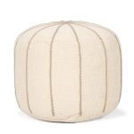 Sachi Beige w/ Stitching Pouf