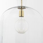 Sadah Large Clear Blown Glass w/ Gold Metal Pendant Light