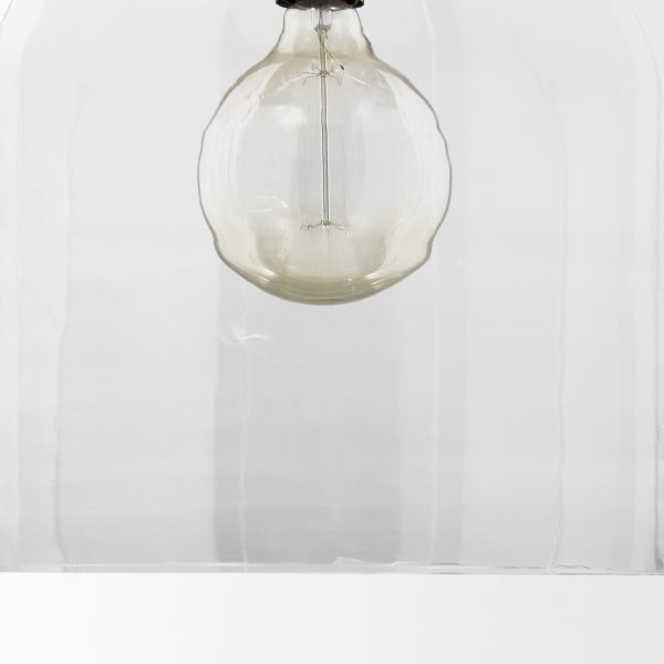 Sadah Large Clear Blown Glass w Gold Metal Pendant Light 7