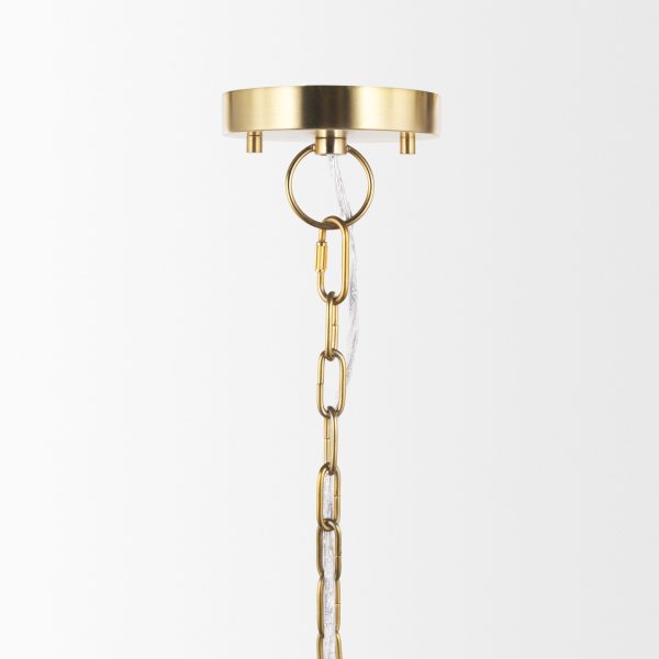Sadah Tall Clear Blown Glass w Gold Metal Pendant Light 3