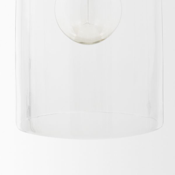 Sadah Tall Clear Blown Glass w Gold Metal Pendant Light 7