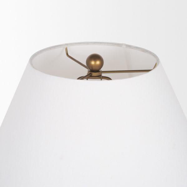 Sadiyah Antiqued Gold Brushed Metal w Cream Shade Table Lamp 5