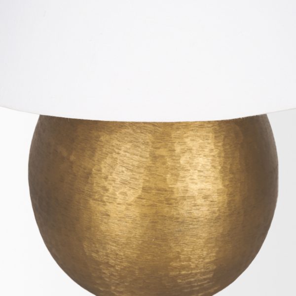 Sadiyah Antiqued Gold Brushed Metal w Cream Shade Table Lamp 6