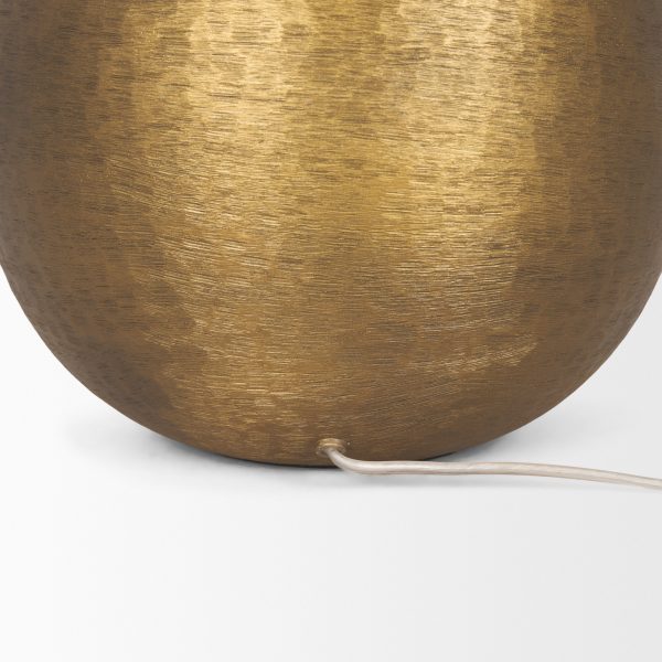 Sadiyah Antiqued Gold Brushed Metal w Cream Shade Table Lamp 9