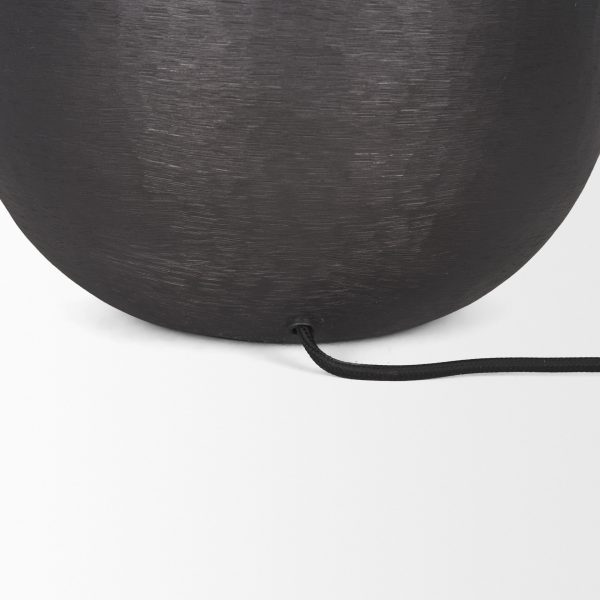 Sadiyah Black Brushed Metal w Beige Shade Table Lamp 11
