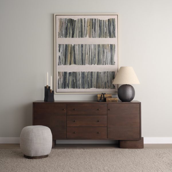 Sadiyah Black Brushed Metal w Beige Shade Table Lamp 2