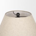 Sadiyah Black Brushed Metal w/ Beige Shade Table Lamp