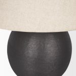Sadiyah Black Brushed Metal w/ Beige Shade Table Lamp