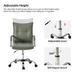 Sage Vegan Leather Tufted Wingback Ergonomic Adjustable Task Chair