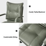 Sage Vegan Leather Tufted Wingback Ergonomic Adjustable Task Chair
