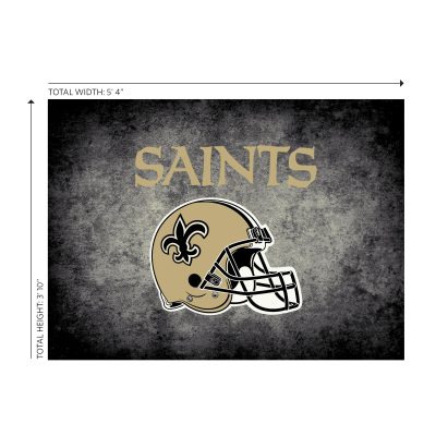Saints 4x6 Distressed Area Rug Officially Licensed NFL
