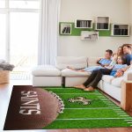 Saints 5x7 Football Field Washable Area Rug
