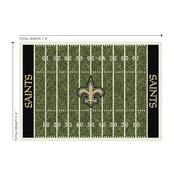 Saints 6x8 Homefield Football Field Area Rug 1