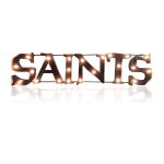 Saints Lighted Recycled Metal Wordmark Sign NFL Licensed