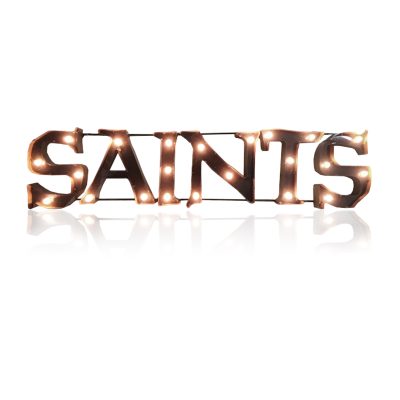 Saints Lighted Recycled Metal Wordmark Sign NFL Licensed