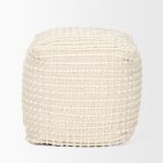 Sakaye Beige w/ Cream Stitched Patterned Pouf