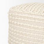 Sakaye Beige w/ Cream Stitched Patterned Pouf