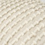 Sakaye Beige w/ Cream Stitched Patterned Pouf