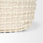 Sakaye Beige w/ Cream Stitched Patterned Pouf