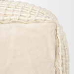 Sakaye Beige w/ Cream Stitched Patterned Pouf