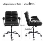 Sal Black Faux Leather Ergonomic Adjustable Office Chair 10 Sal Black Faux Leather Ergonomic Adjustable Office Chair