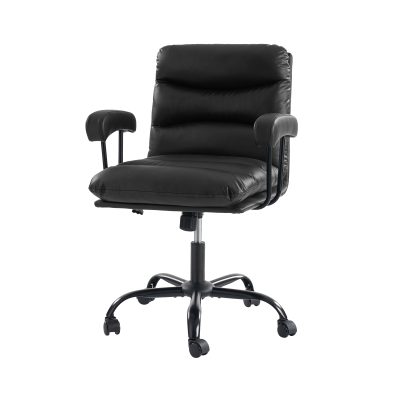 Sal Black Faux Leather Ergonomic Adjustable Office Chair