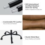 Sal Camel Faux Leather Ergonomic Adjustable Office Chair 8 Sal Camel Faux Leather Ergonomic Adjustable Office Chair