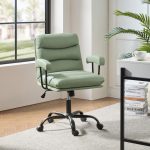 Sal Green Faux Leather Ergonomic Adjustable Height Office Chair 7 Sal Green Faux Leather Ergonomic Adjustable Height Office Chair