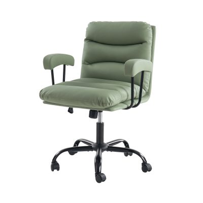 Sal Green Faux Leather Ergonomic Adjustable Height Office Chair