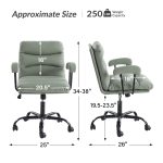 Sal Sage Faux Leather Ergonomic Adjustable Height Office Chair 10 Sal Sage Faux Leather Ergonomic Adjustable Height Office Chair