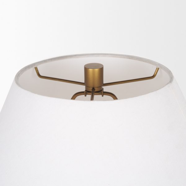 Salaah Antique Gold Brushed Metal w Cream Shade Table Lamp 4