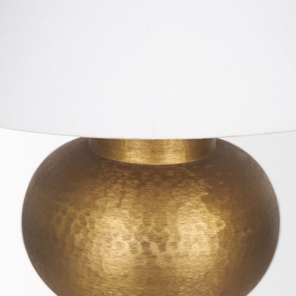 Salaah Antique Gold Brushed Metal w Cream Shade Table Lamp 5
