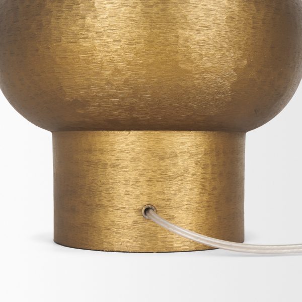 Salaah Antique Gold Brushed Metal w Cream Shade Table Lamp 8