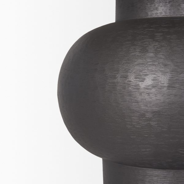 Salaah Black Brushed Metal w Beige Shade Table Lamp 7