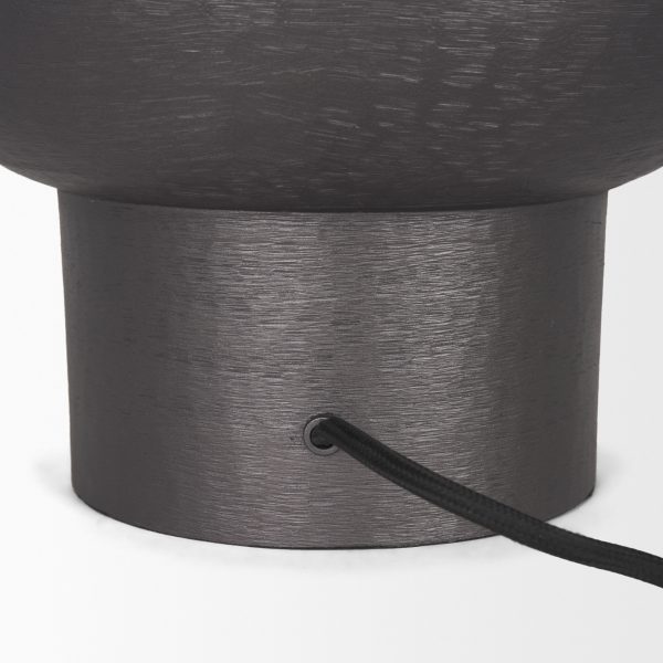 Salaah Black Brushed Metal w Beige Shade Table Lamp 8