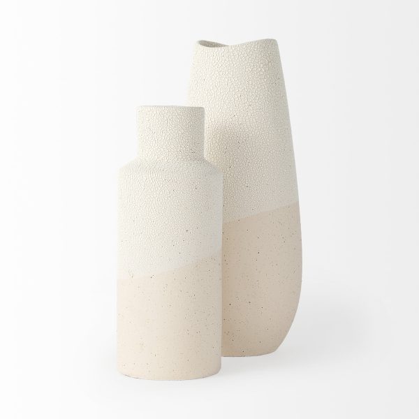 Salar 4.5L x 4.5W x 11.0H Cream Gourd Style Crackled Ceramic Vase 2