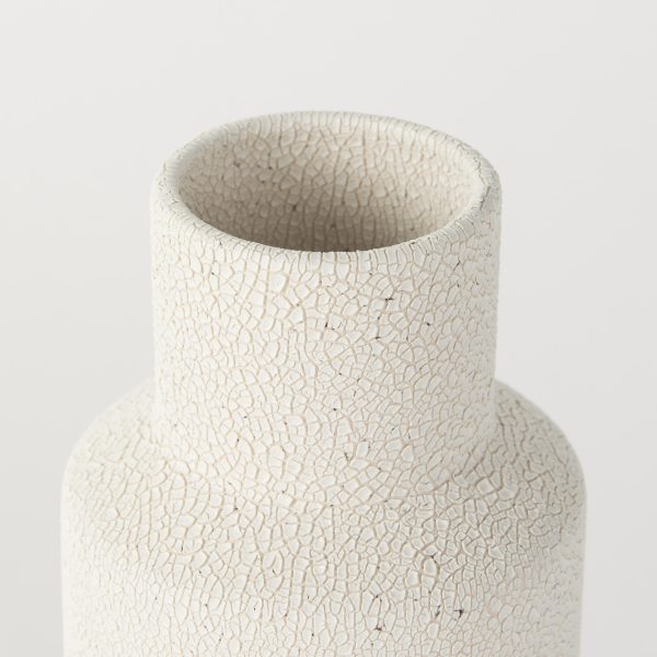 Salar 4.5L x 4.5W x 11.0H Cream Gourd Style Crackled Ceramic Vase 3