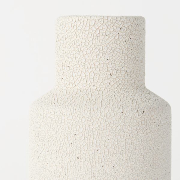 Salar 4.5L x 4.5W x 11.0H Cream Gourd Style Crackled Ceramic Vase 4